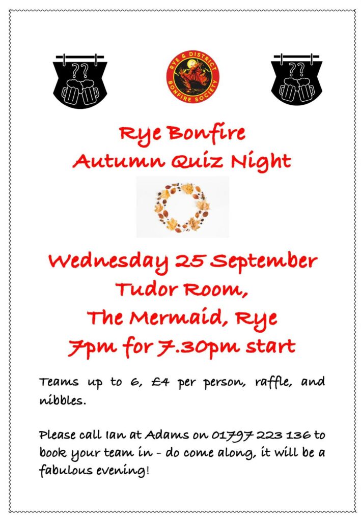 Rye Bonfire Autumn Quiz