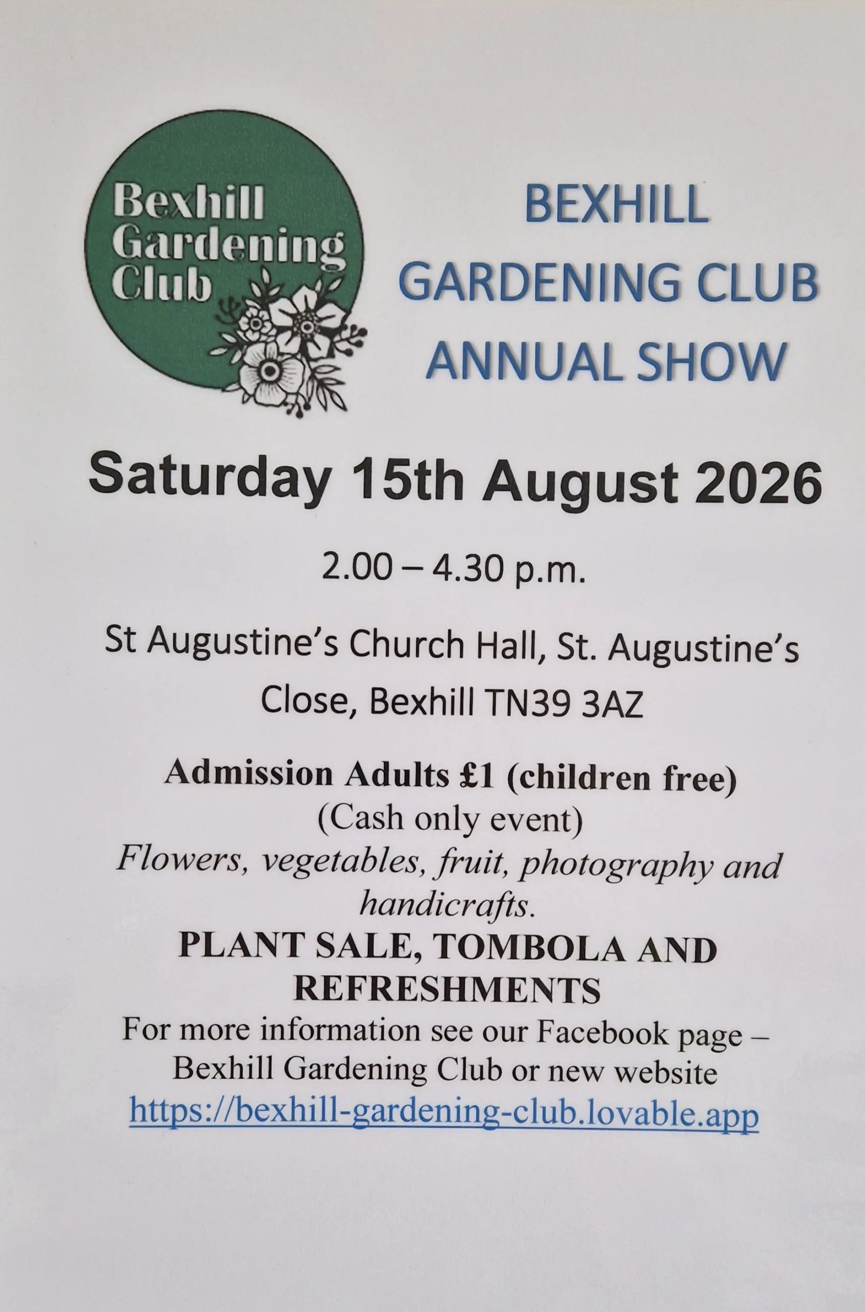 Bexhill Gardening Club Annual Show Bexhill Gardening Club Annual Show