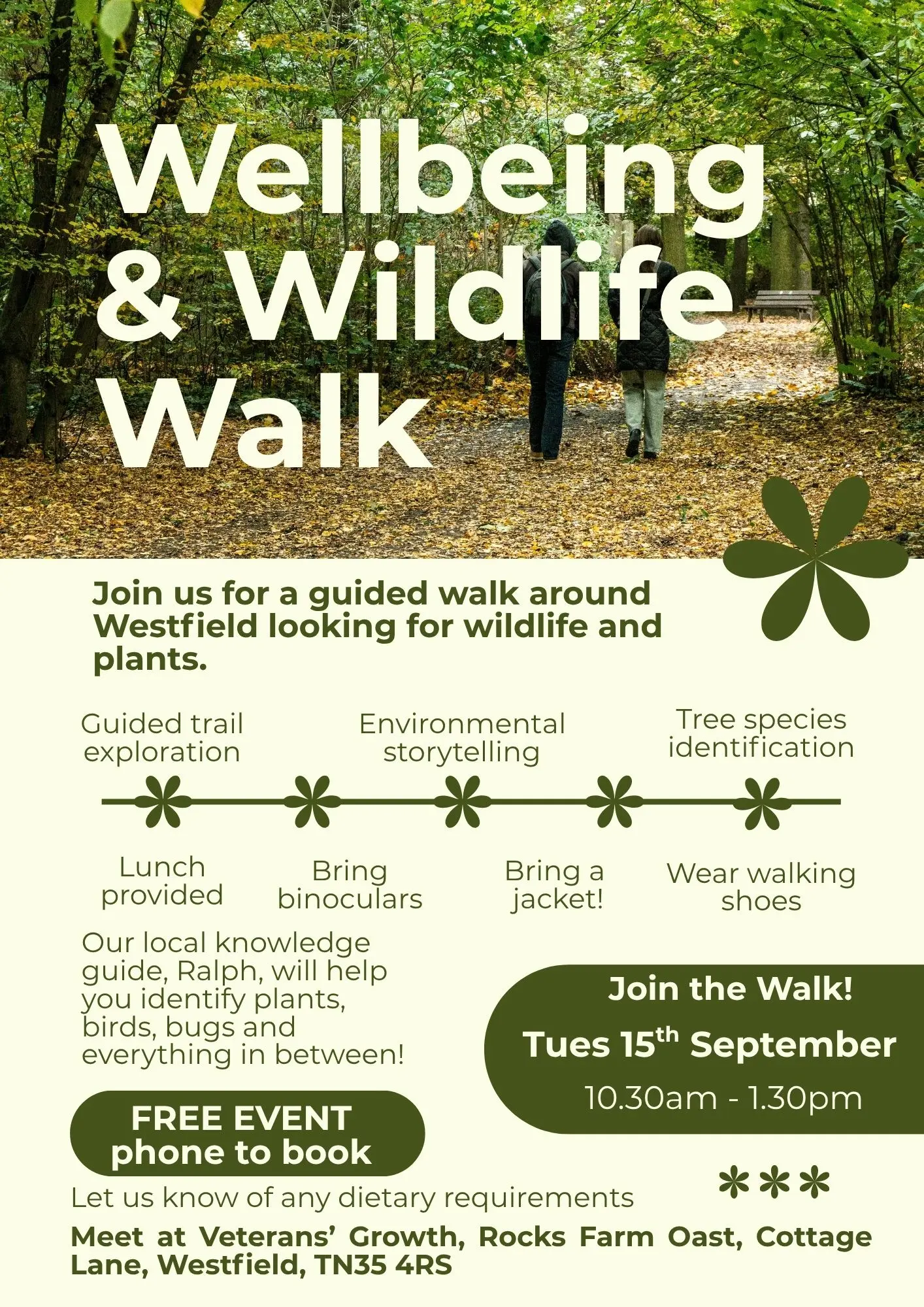 Wellbeing and Wildlife Walk - FREE Wellbeing and Wildlife Walk - FREE